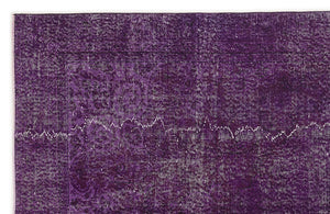 Purple Over Dyed Vintage Rug 5'9'' x 9'1'' ft 174 x 277 cm