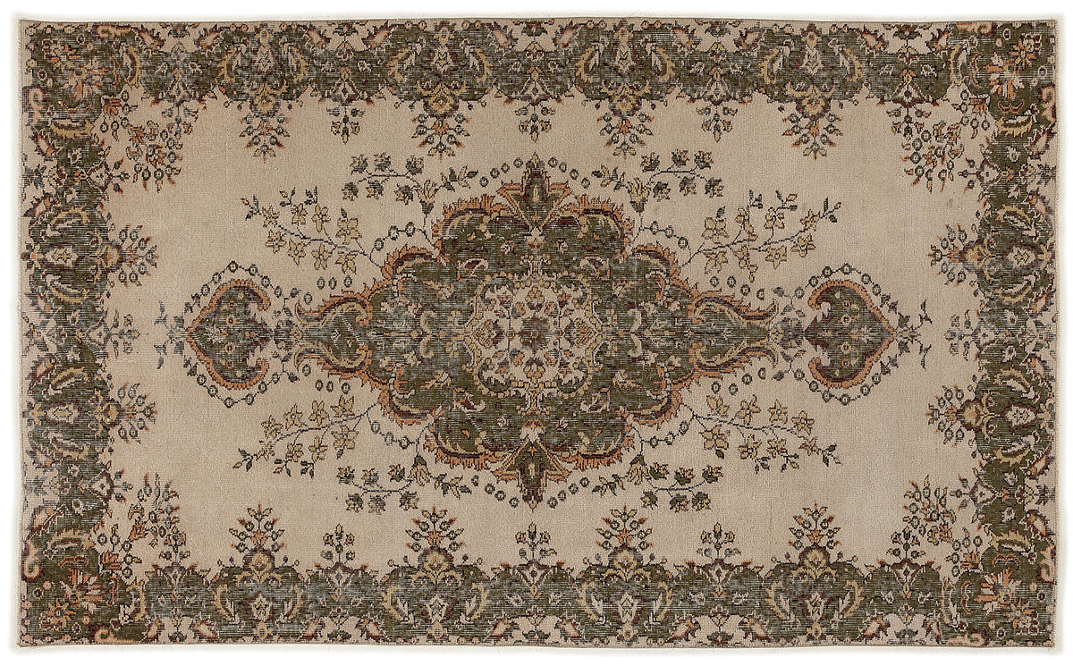 Naturel Over Dyed Vintage Rug 5&#39;2&#39;&#39; x 8&#39;6&#39;&#39; ft 157 x 260 cm