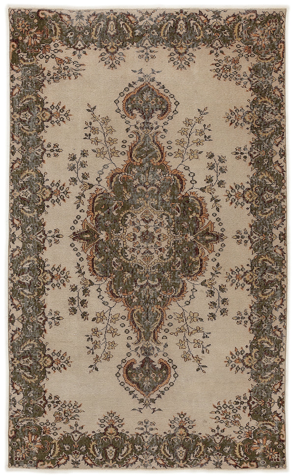 Naturel Over Dyed Vintage Rug 5&#39;2&#39;&#39; x 8&#39;6&#39;&#39; ft 157 x 260 cm