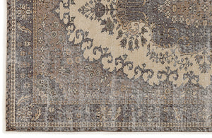 Beige Over Dyed Vintage Rug 5'5'' x 8'10'' ft 166 x 270 cm