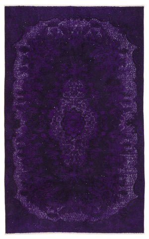 Purple Over Dyed Carved Rug 5'1'' x 8'4'' ft 156 x 254 cm