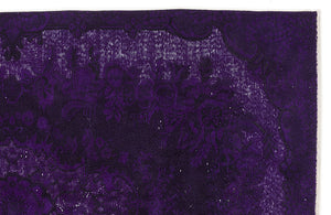Purple Over Dyed Carved Rug 5'1'' x 8'4'' ft 156 x 254 cm