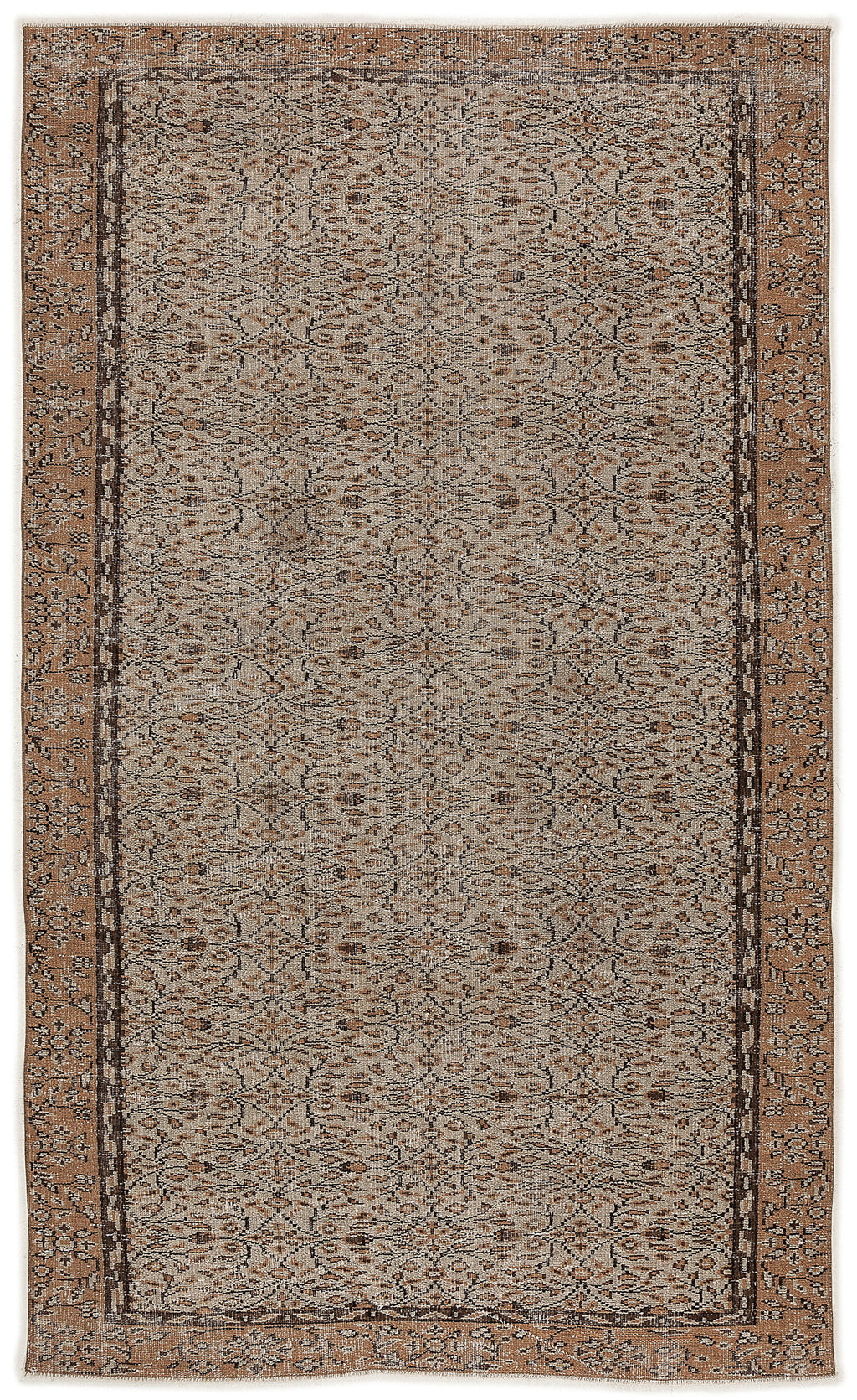 Naturel Over Dyed Vintage Rug 5'5'' x 9'1'' ft 165 x 278 cm