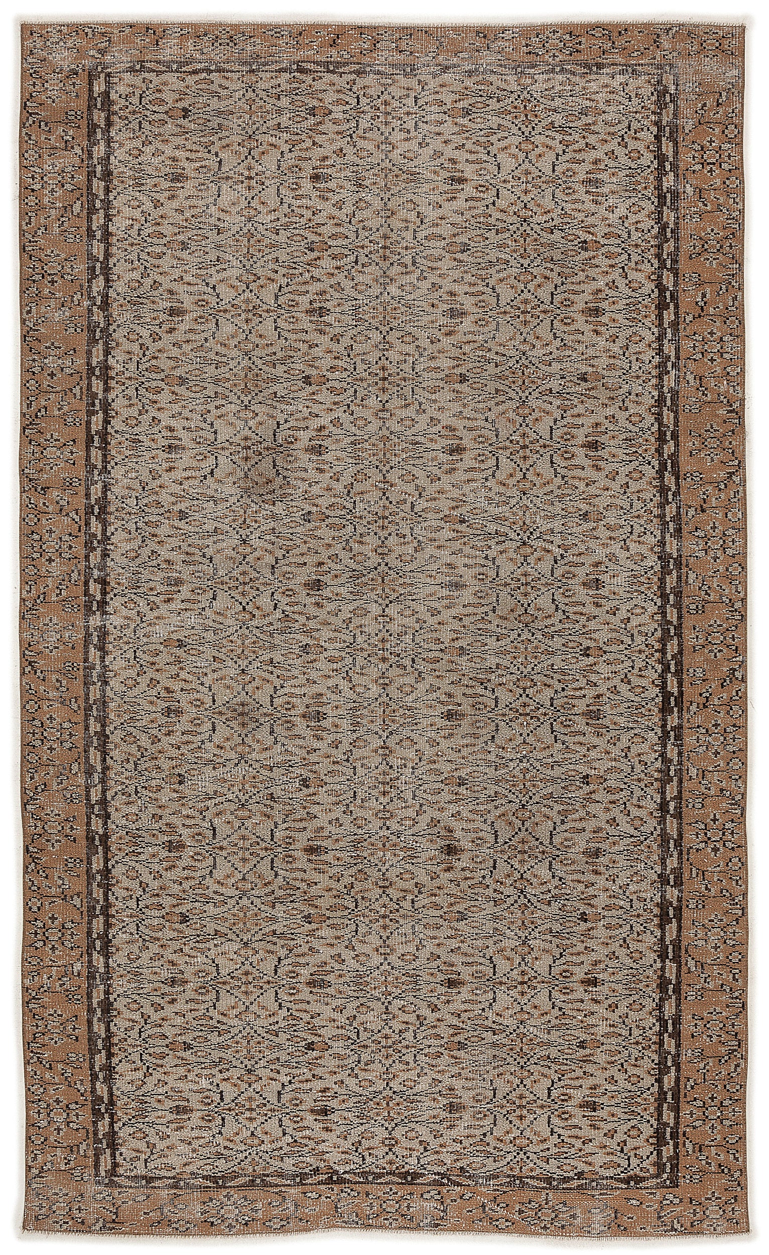 Naturel Over Dyed Vintage Rug 5'5'' x 9'1'' ft 165 x 278 cm