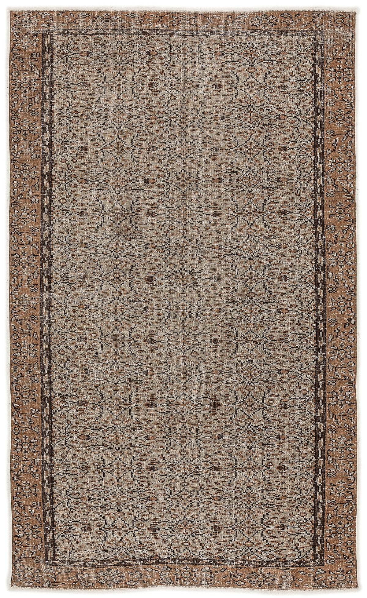 Naturel Over Dyed Vintage Rug 5&#39;5&#39;&#39; x 9&#39;1&#39;&#39; ft 165 x 278 cm
