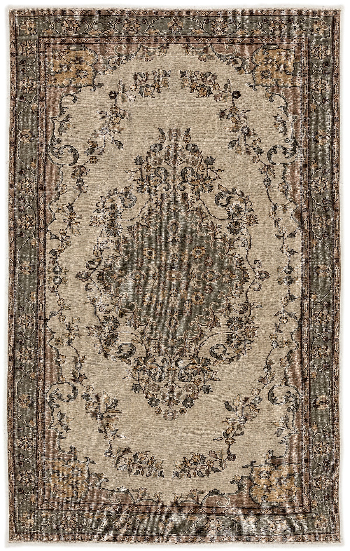 Naturel Over Dyed Vintage Rug 5'8'' x 8'11'' ft 172 x 273 cm