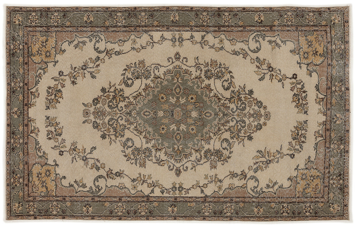 Naturel Over Dyed Vintage Rug 5'8'' x 8'11'' ft 172 x 273 cm