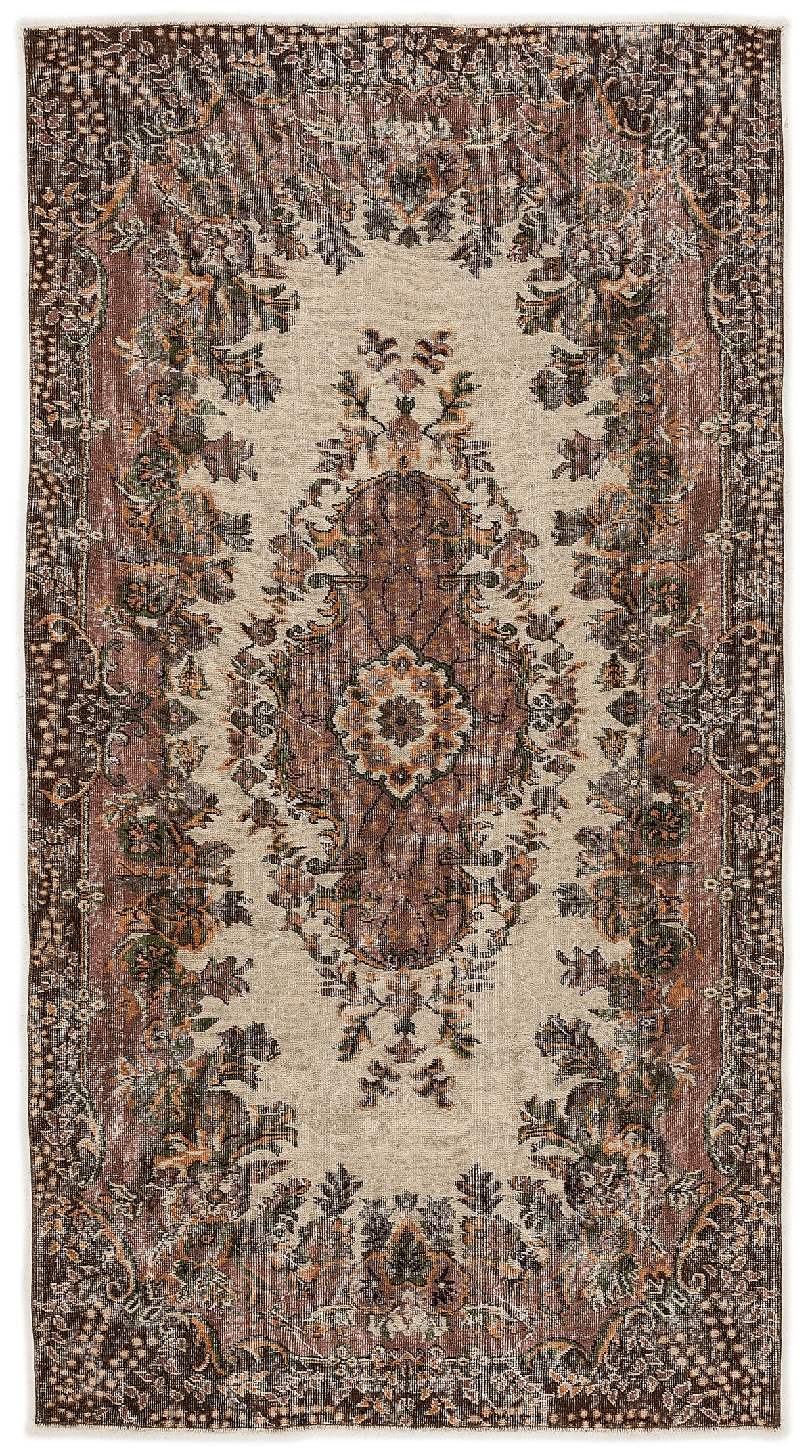 Naturel Over Dyed Vintage Rug 4&#39;9&#39;&#39; x 9&#39;2&#39;&#39; ft 145 x 279 cm