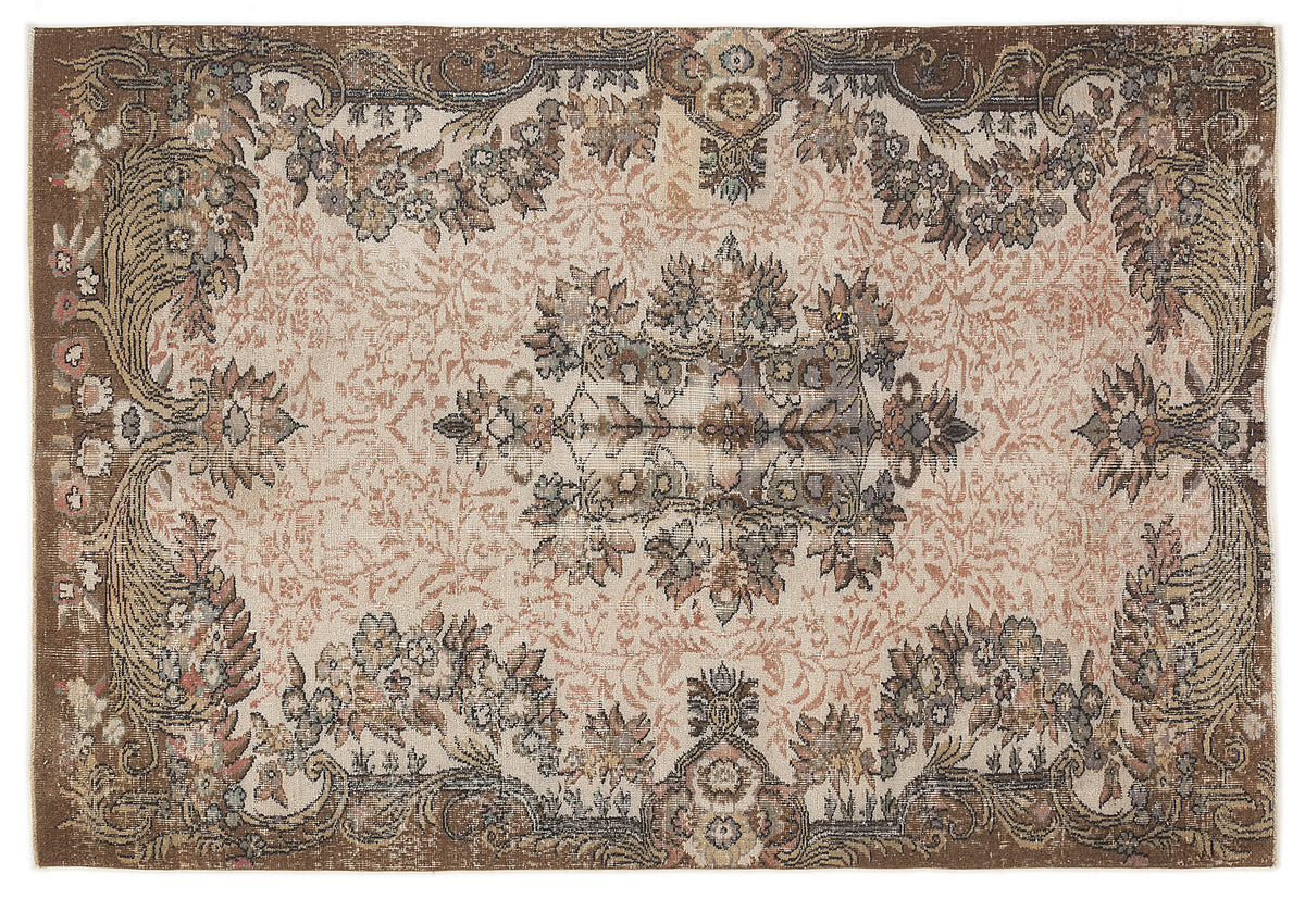 Naturel Over Dyed Vintage Rug 5&#39;11&#39;&#39; x 8&#39;8&#39;&#39; ft 180 x 265 cm