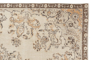 Beige Over Dyed Vintage Rug 6'5'' x 10'4'' ft 196 x 315 cm