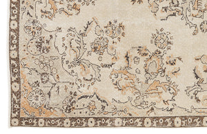 Beige Over Dyed Vintage Rug 6'5'' x 10'4'' ft 196 x 315 cm