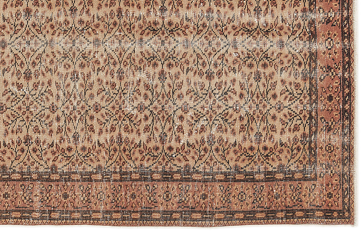 Naturel Over Dyed Vintage Rug 4&#39;8&#39;&#39; x 8&#39;2&#39;&#39; ft 142 x 250 cm