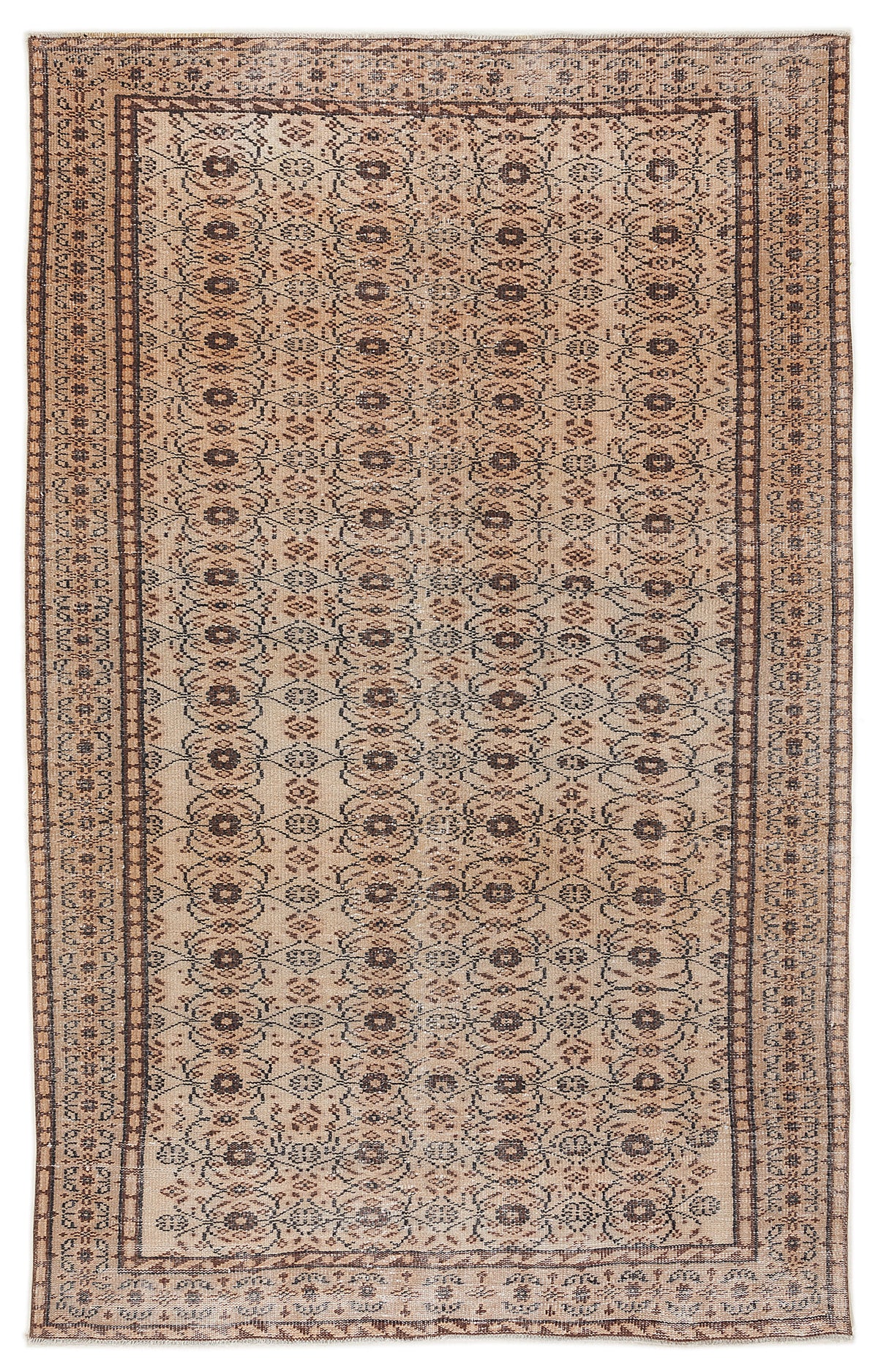 Naturel Over Dyed Vintage Rug 5&#39;7&#39;&#39; x 8&#39;12&#39;&#39; ft 171 x 274 cm