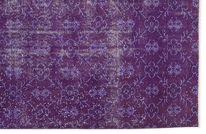 Purple Over Dyed Vintage Rug 6'1'' x 9'1'' ft 185 x 276 cm
