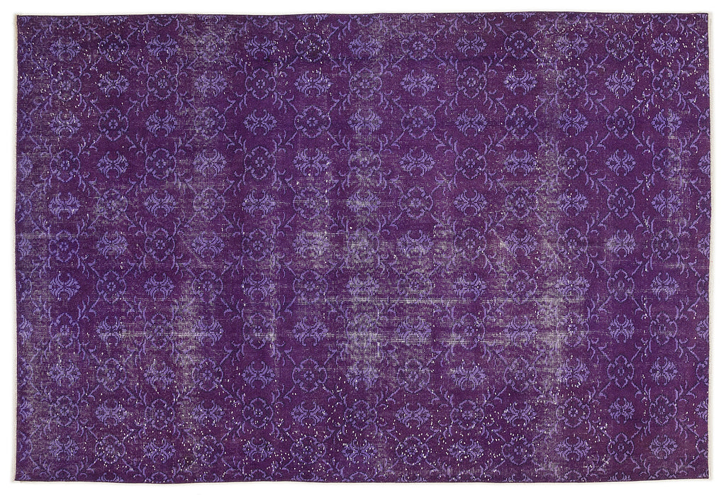Purple Over Dyed Vintage Rug 6'1'' x 9'1'' ft 185 x 276 cm
