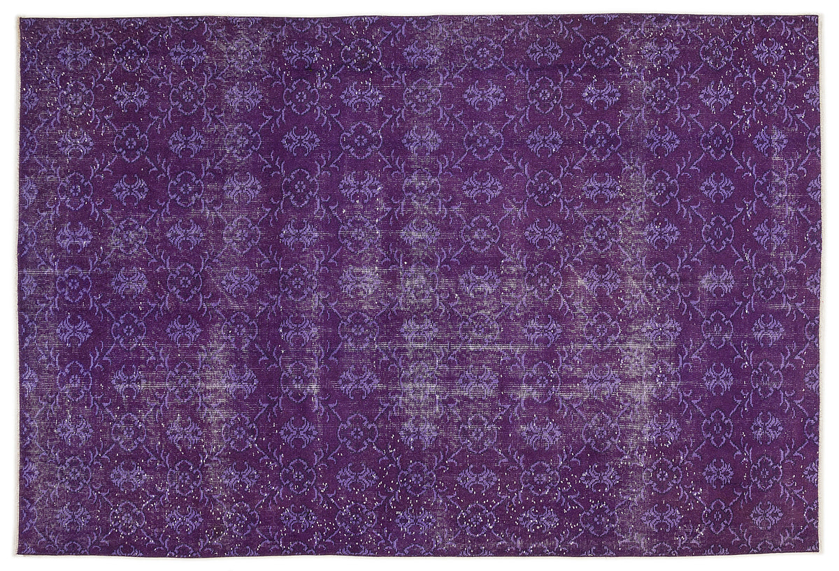 Purple Over Dyed Vintage Rug 6&#39;1&#39;&#39; x 9&#39;1&#39;&#39; ft 185 x 276 cm