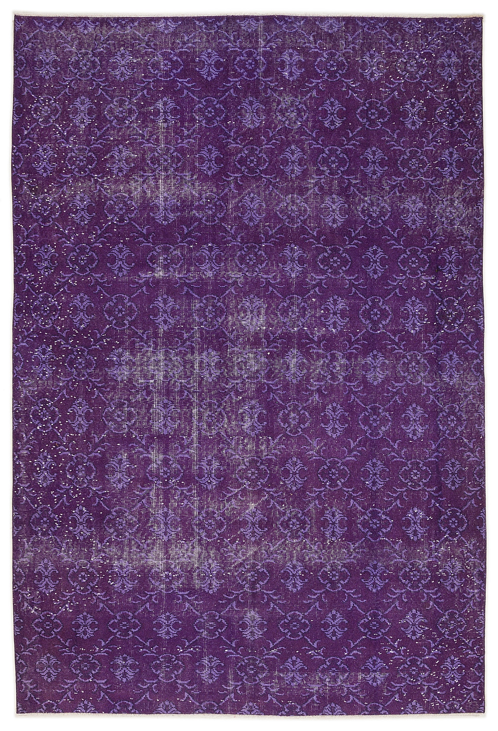 Purple Over Dyed Vintage Rug 6'1'' x 9'1'' ft 185 x 276 cm