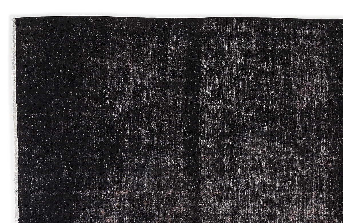 Black Over Dyed Vintage XLarge Rug 9&#39;1&#39;&#39; x 11&#39;4&#39;&#39; ft 276 x 345 cm
