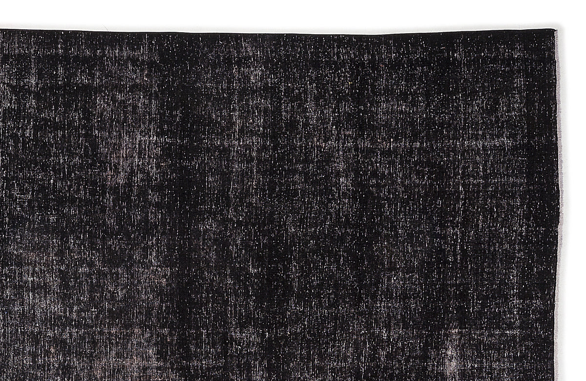 Black Over Dyed Vintage XLarge Rug 9&#39;1&#39;&#39; x 11&#39;4&#39;&#39; ft 276 x 345 cm