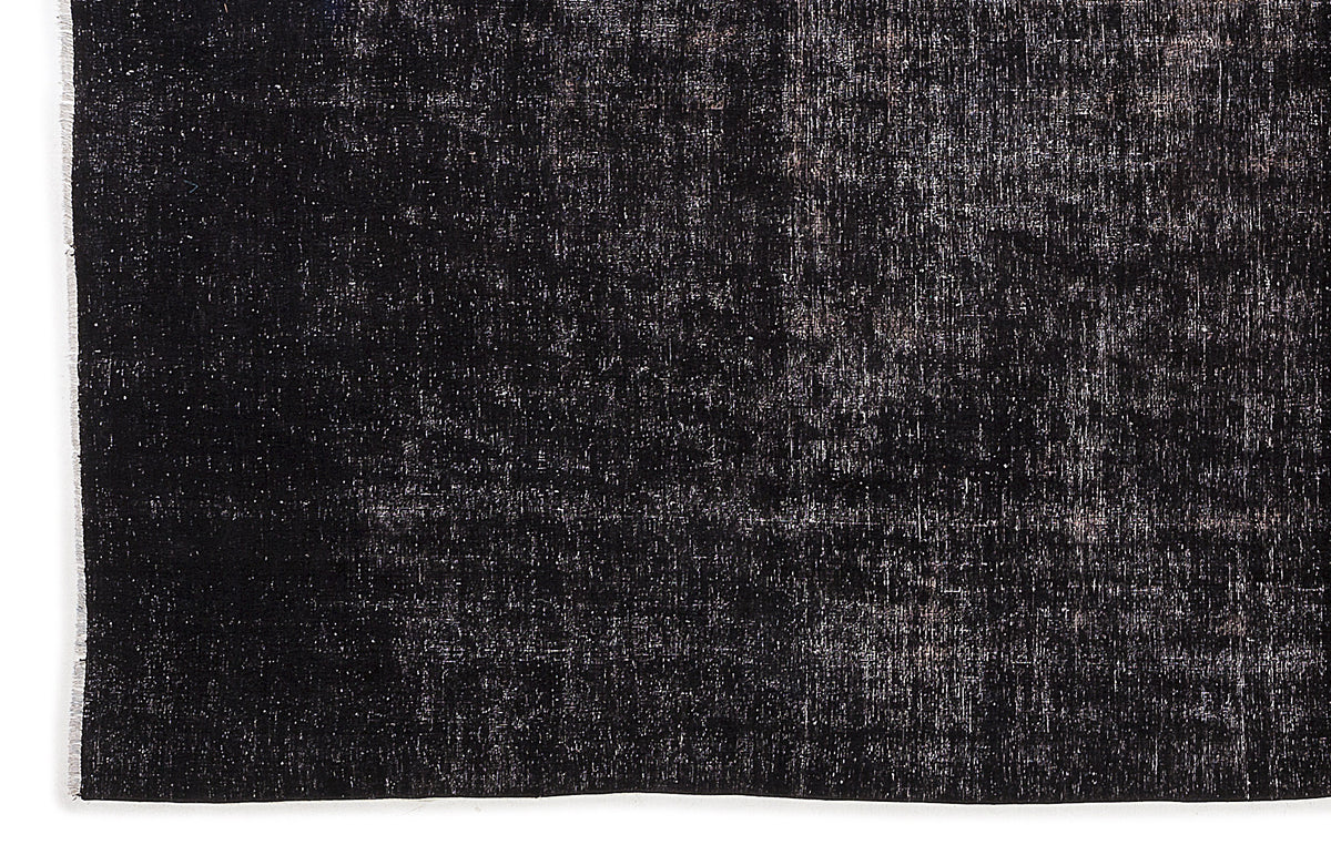 Black Over Dyed Vintage XLarge Rug 9&#39;1&#39;&#39; x 11&#39;4&#39;&#39; ft 276 x 345 cm
