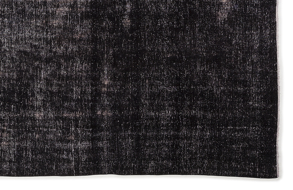 Black Over Dyed Vintage XLarge Rug 9&#39;1&#39;&#39; x 11&#39;4&#39;&#39; ft 276 x 345 cm