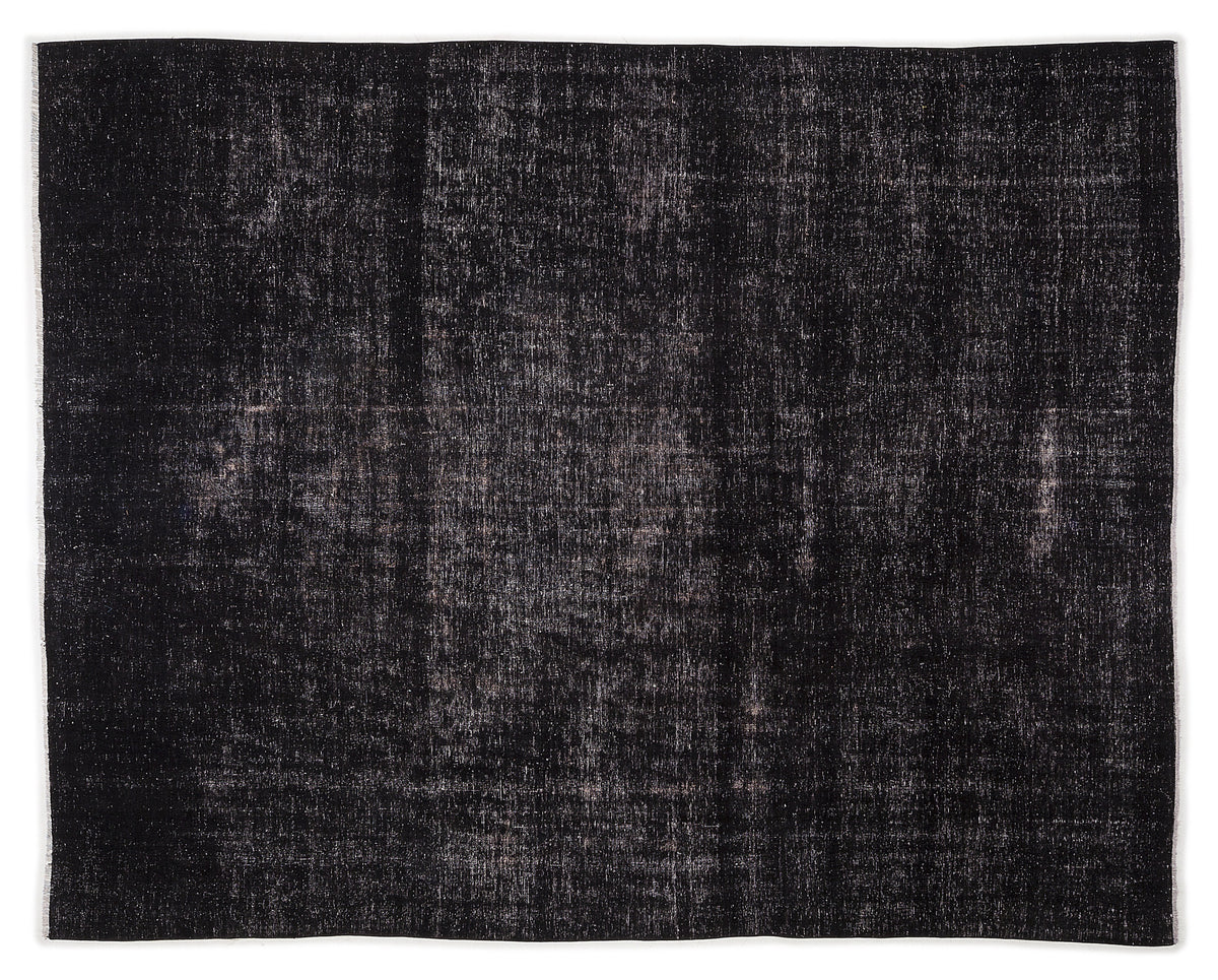 Black Over Dyed Vintage XLarge Rug 9&#39;1&#39;&#39; x 11&#39;4&#39;&#39; ft 276 x 345 cm