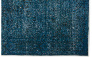 Retro Design Turquoise Over Dyed Vintage XLarge Rug 9'6'' x 12'3'' ft 290 x 374 cm