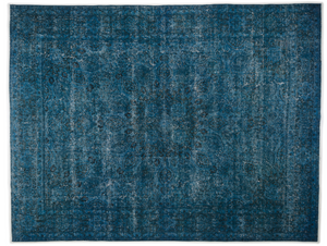 Retro Design Turquoise Over Dyed Vintage XLarge Rug 9'6'' x 12'3'' ft 290 x 374 cm