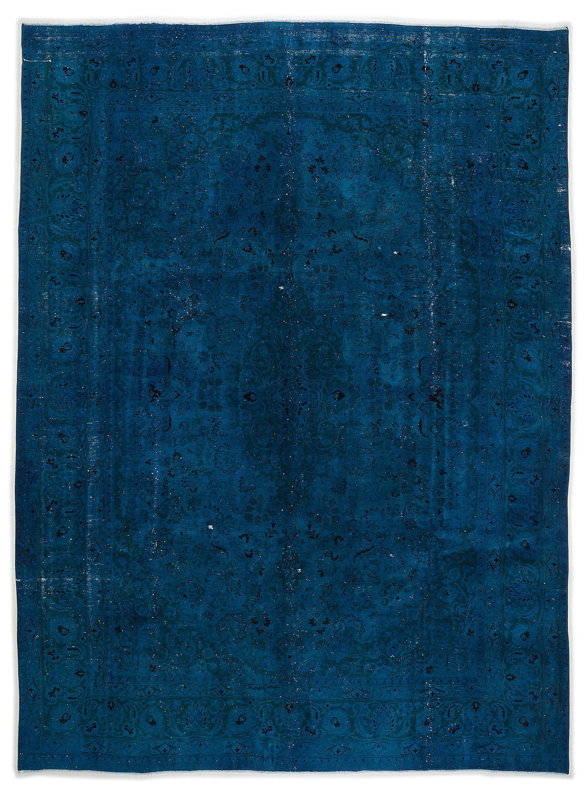 Turquoise  Over Dyed Vintage XLarge Rug 9&#39;3&#39;&#39; x 12&#39;6&#39;&#39; ft 282 x 381 cm