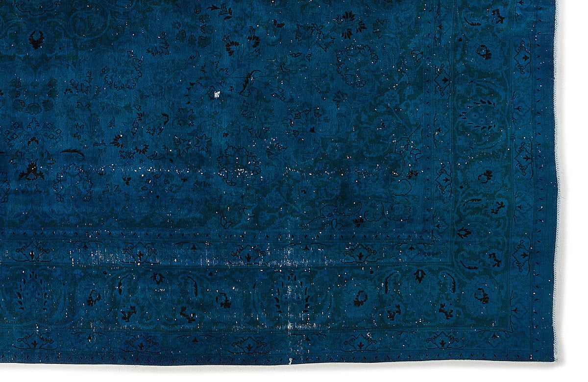 Turquoise  Over Dyed Vintage XLarge Rug 9&#39;3&#39;&#39; x 12&#39;6&#39;&#39; ft 282 x 381 cm
