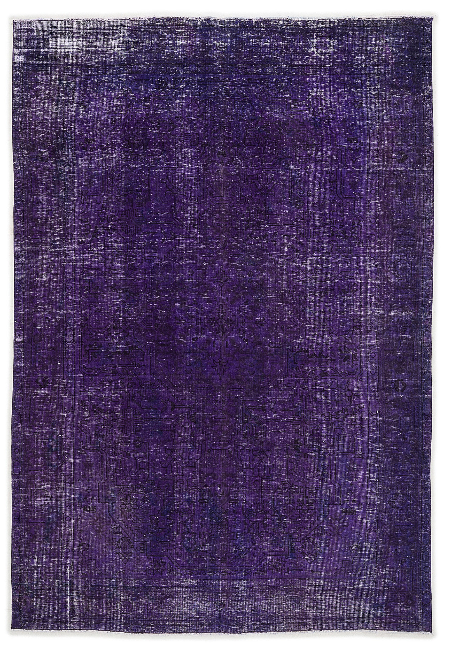 Purple Over Dyed Vintage Rug 6'4'' x 9'3'' ft 194 x 283 cm