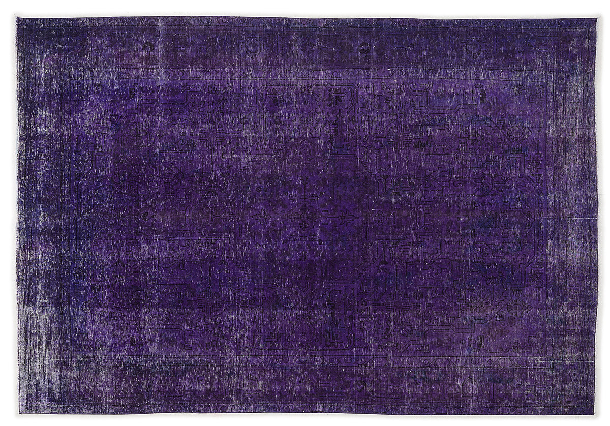 Purple Over Dyed Vintage Rug 6&#39;4&#39;&#39; x 9&#39;3&#39;&#39; ft 194 x 283 cm