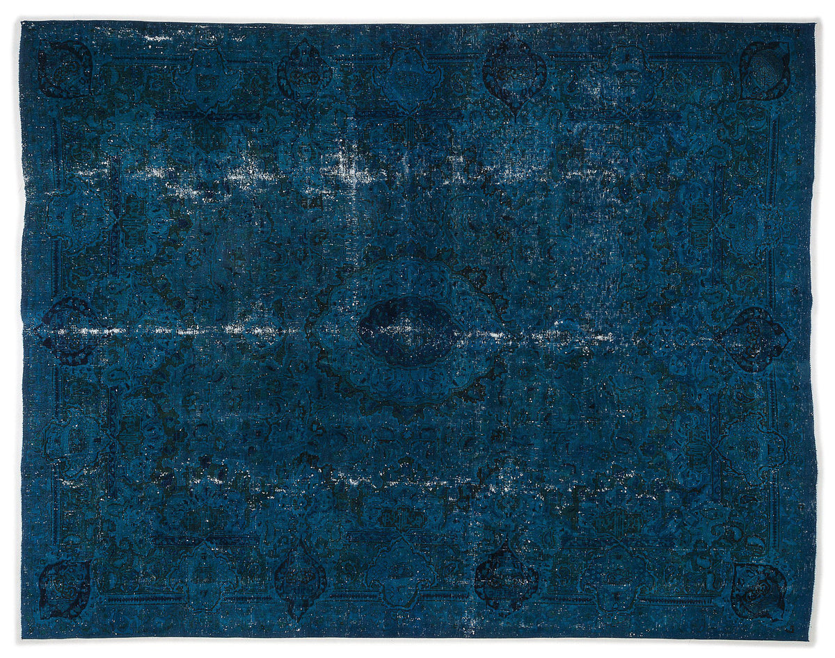 Turquoise  Over Dyed Vintage XLarge Rug 9&#39;6&#39;&#39; x 11&#39;11&#39;&#39; ft 290 x 364 cm