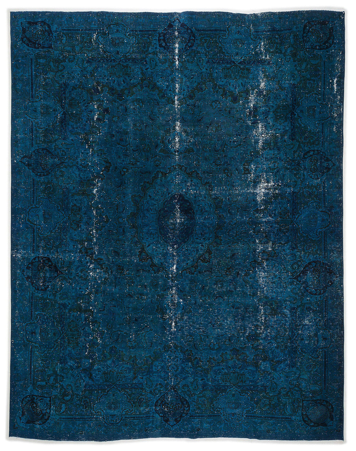 Turquoise  Over Dyed Vintage XLarge Rug 9&#39;6&#39;&#39; x 11&#39;11&#39;&#39; ft 290 x 364 cm