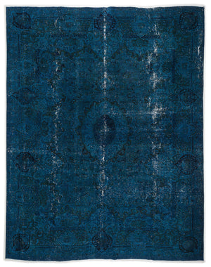Turquoise  Over Dyed Vintage XLarge Rug 9'6'' x 11'11'' ft 290 x 364 cm