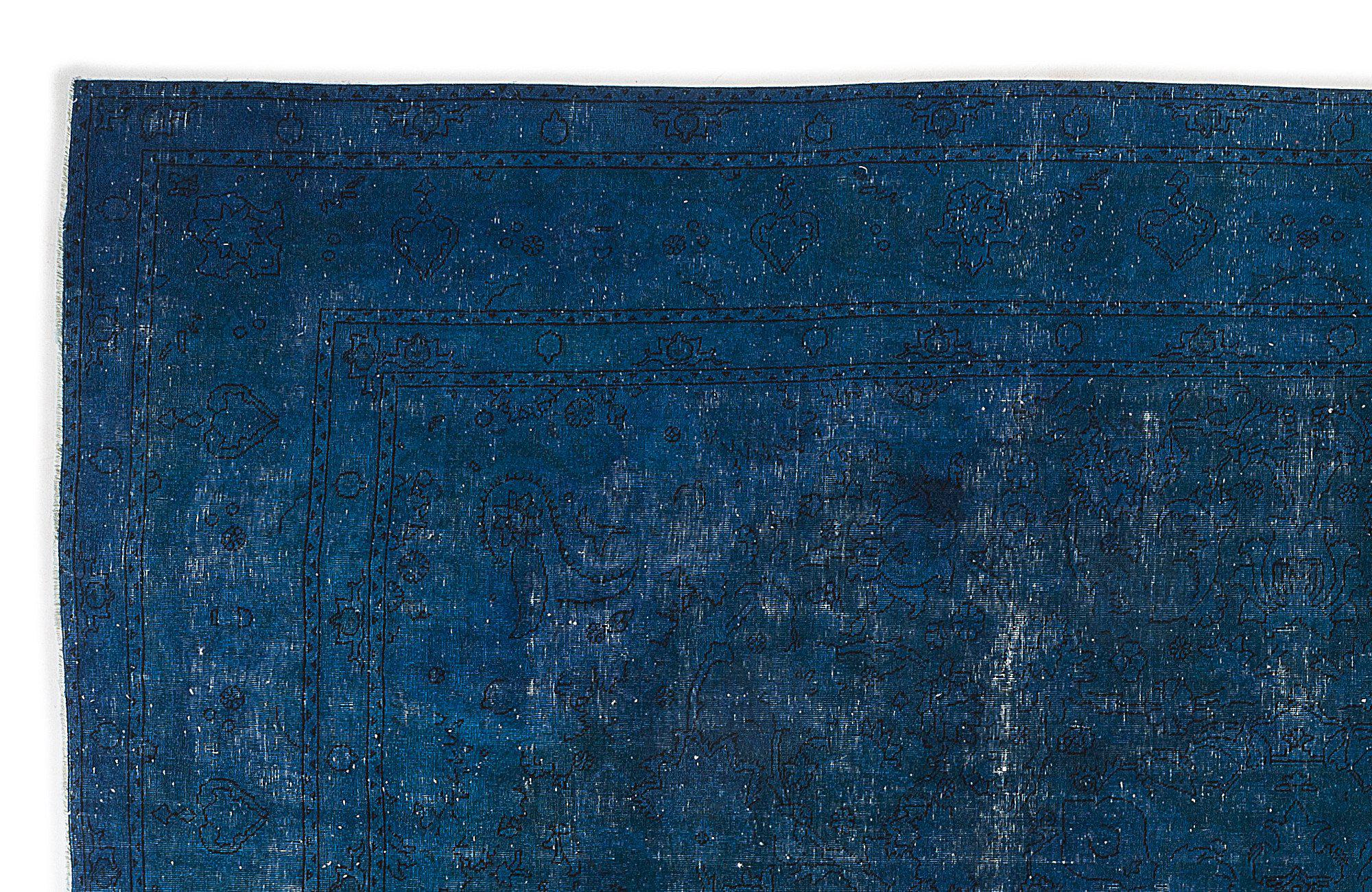 Turquoise  Over Dyed Vintage XLarge Rug 9'7'' x 12'9'' ft 293 x 388 cm