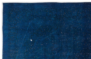 Blue Over Dyed Vintage XLarge Rug 9'6'' x 13'7'' ft 290 x 414 cm