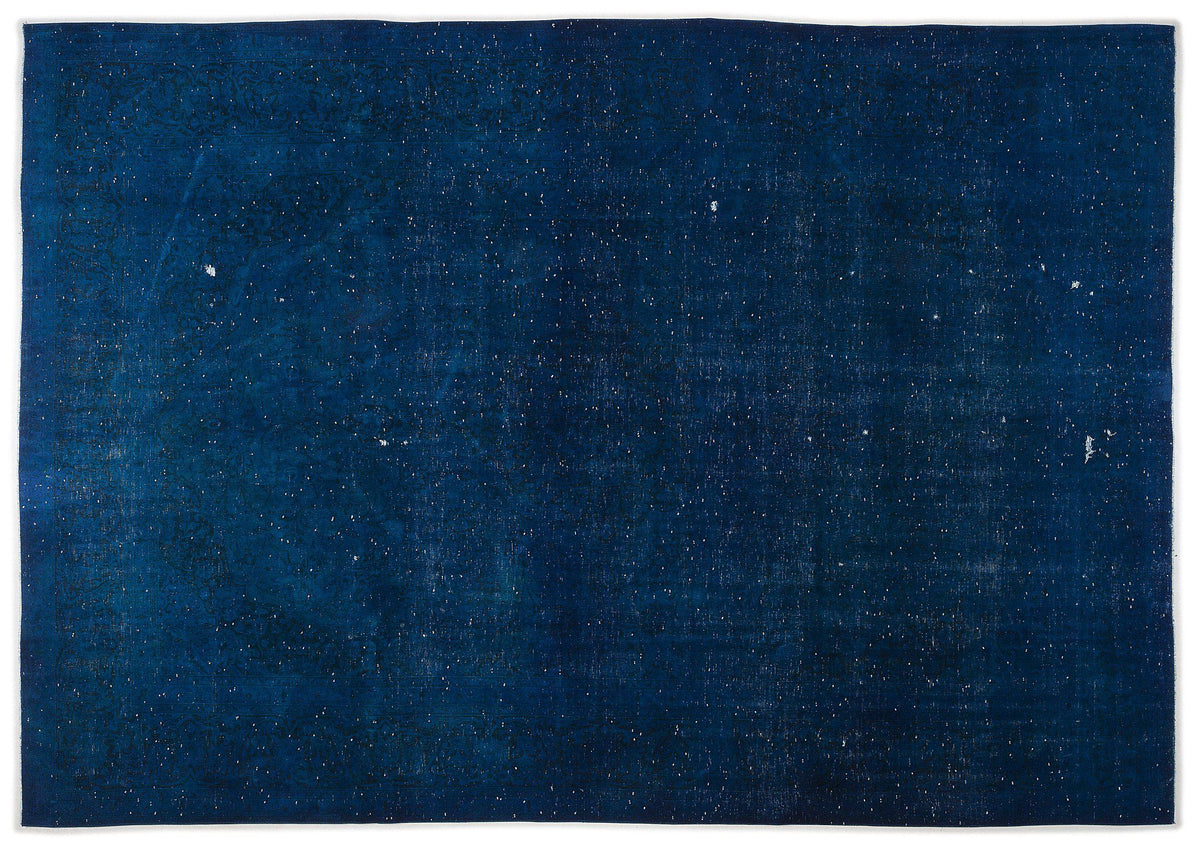 Blue Over Dyed Vintage XLarge Rug 9&#39;6&#39;&#39; x 13&#39;7&#39;&#39; ft 290 x 414 cm