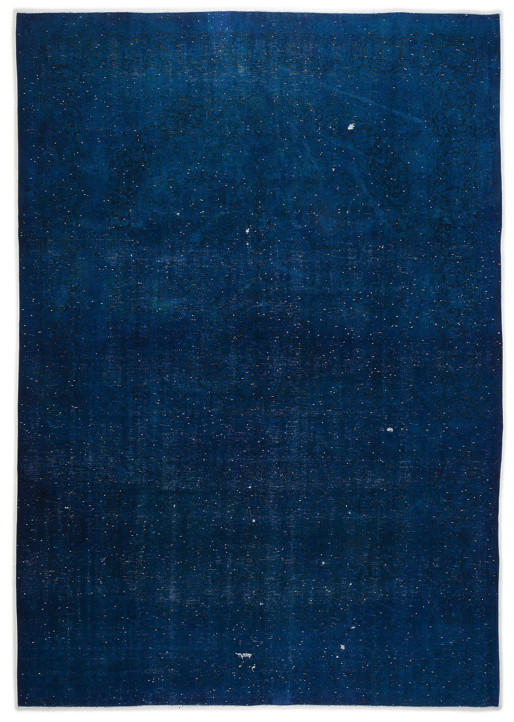 Blue Over Dyed Vintage XLarge Rug 9'6'' x 13'7'' ft 290 x 414 cm