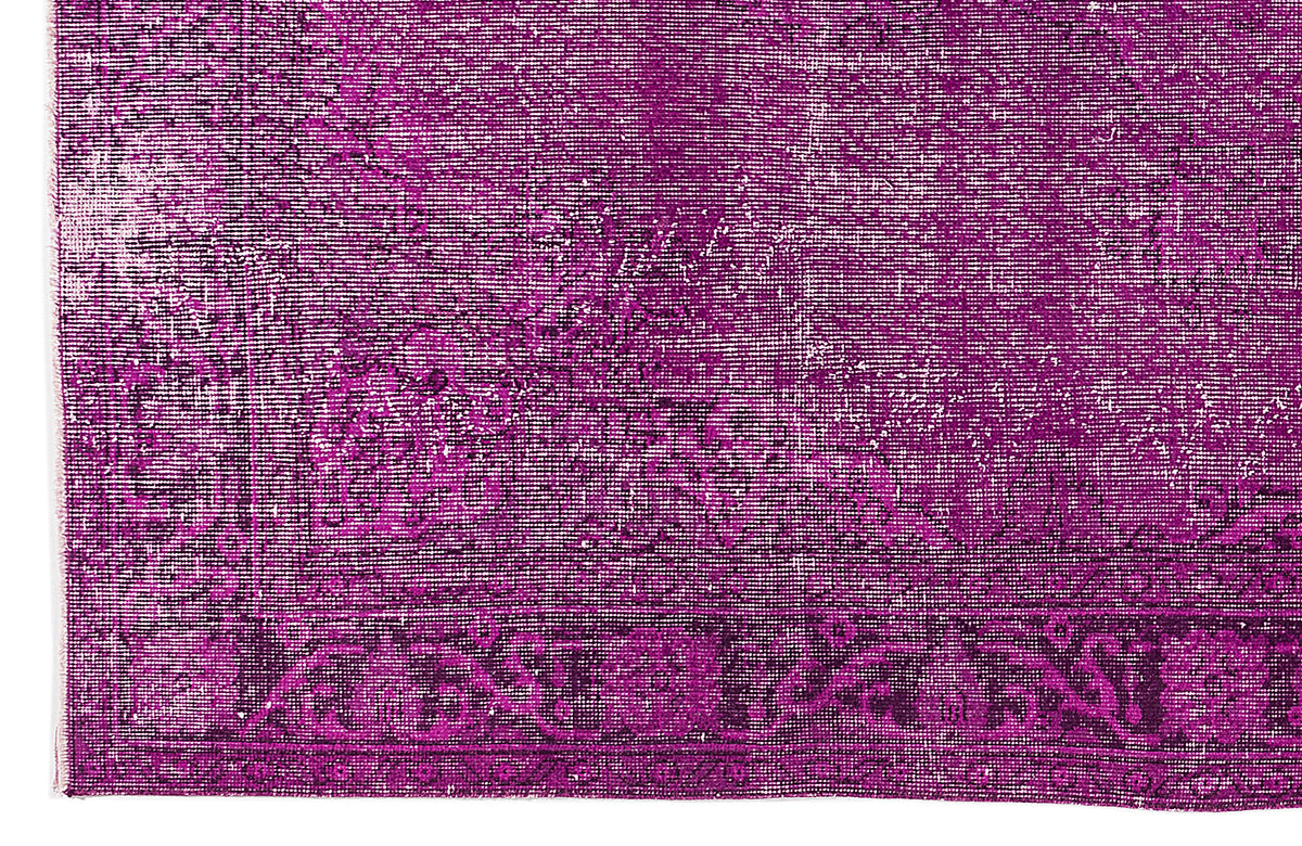 Fuchsia Over Dyed Vintage Rug 6&#39;3&#39;&#39; x 10&#39;6&#39;&#39; ft 190 x 320 cm