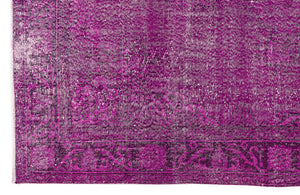 Fuchsia Over Dyed Vintage Rug 6'3'' x 10'6'' ft 190 x 320 cm