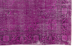 Fuchsia Over Dyed Vintage Rug 6'3'' x 10'6'' ft 190 x 320 cm