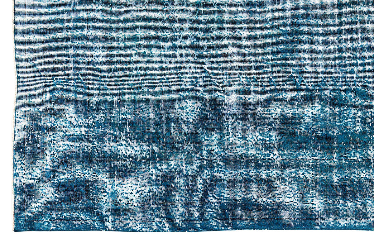 Turquoise  Over Dyed Vintage Rug 5&#39;11&#39;&#39; x 9&#39;3&#39;&#39; ft 180 x 281 cm