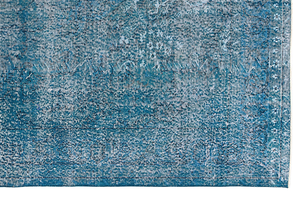 Turquoise  Over Dyed Vintage Rug 5&#39;11&#39;&#39; x 9&#39;3&#39;&#39; ft 180 x 281 cm