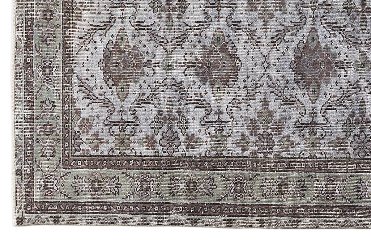 Gray Over Dyed Vintage Rug 5&#39;10&#39;&#39; x 9&#39;3&#39;&#39; ft 178 x 282 cm