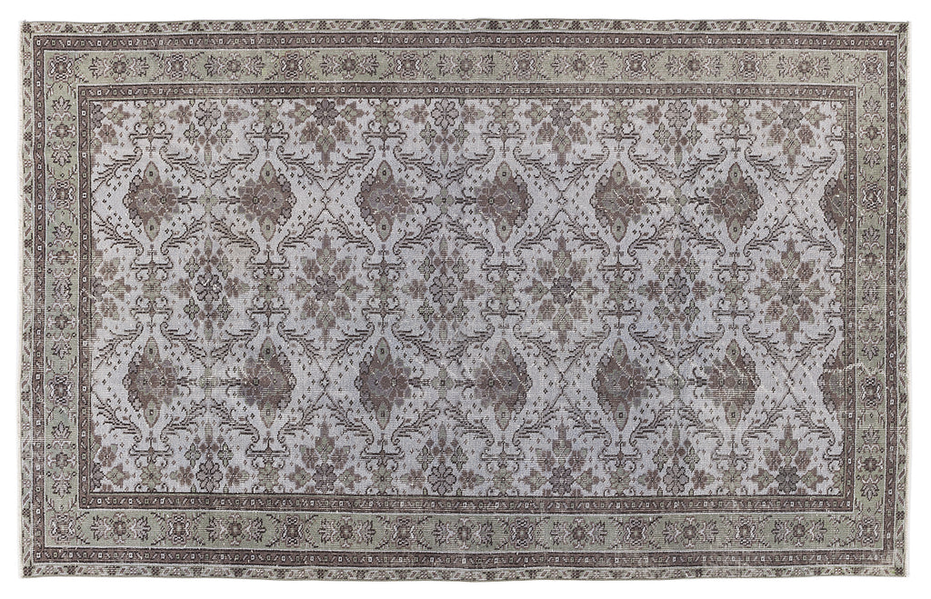 Gray Over Dyed Vintage Rug 5'10'' x 9'3'' ft 178 x 282 cm