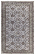 Gray Over Dyed Vintage Rug 5'10'' x 9'3'' ft 178 x 282 cm