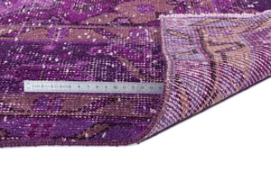 Fuchsia Over Dyed Vintage Rug 6'7'' x 10'11'' ft 201 x 334 cm