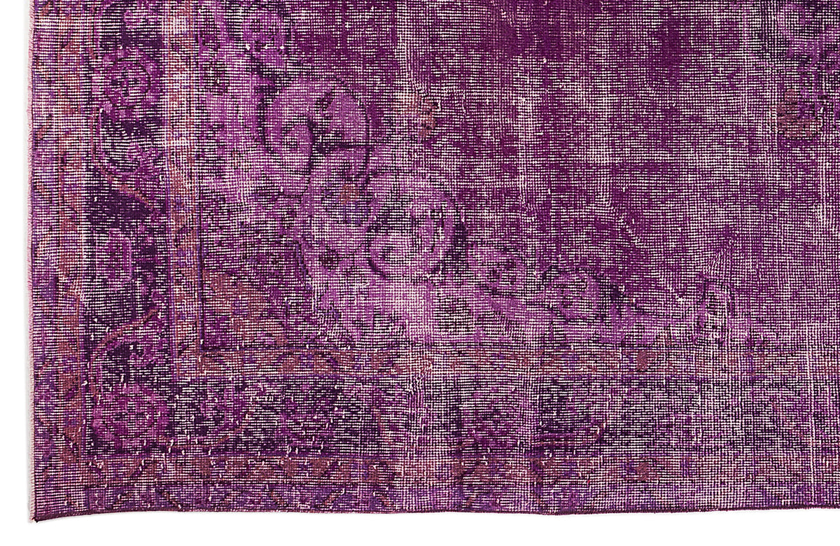 Fuchsia Over Dyed Vintage Rug 6&#39;7&#39;&#39; x 10&#39;11&#39;&#39; ft 201 x 334 cm