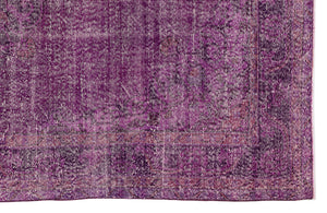 Fuchsia Over Dyed Vintage Rug 6'7'' x 10'11'' ft 201 x 334 cm